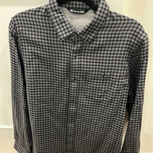 Travis Mathew Plaid Button-Down Shirt in Black and Gray